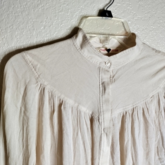 Rebecca Taylor 1/4 buttoned long sleeve blouse sz 4 - Picture 7 of 9